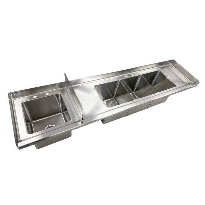 Elite Kitchen Supply 77'' L x 18.5'' W Stainless Steel Wall Service